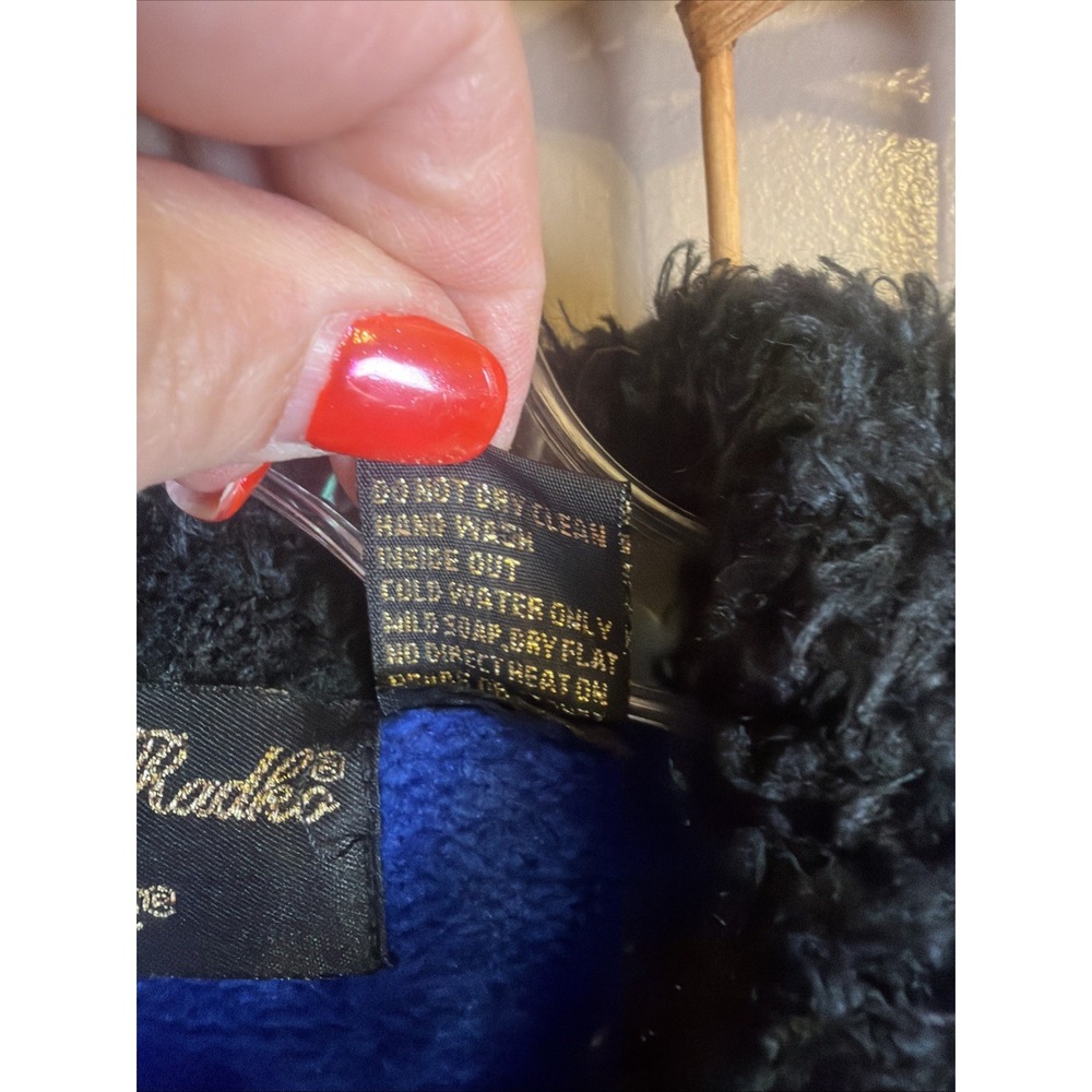 VTG Christopher Radko Christmas Zip Up Cardigan XL Beaded Nutcracker Blue - Picture 5 of 14